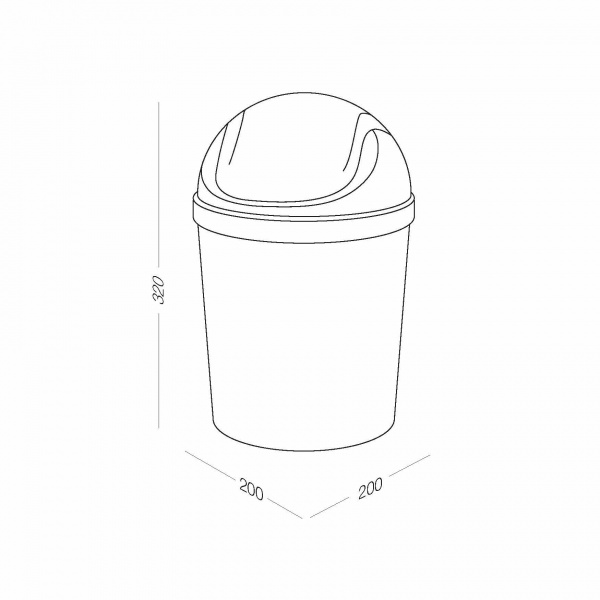 Відро для сміття MVM BIN-10 5 л сірий