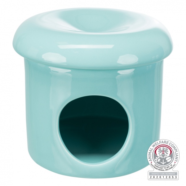 Дом Trixie для грызунов бирюзовый керамический d12x10 см (61361)