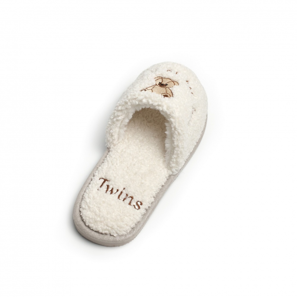 Тапки домашние Twins BEAR с вышивкой 15866 р.38/39 кремовый