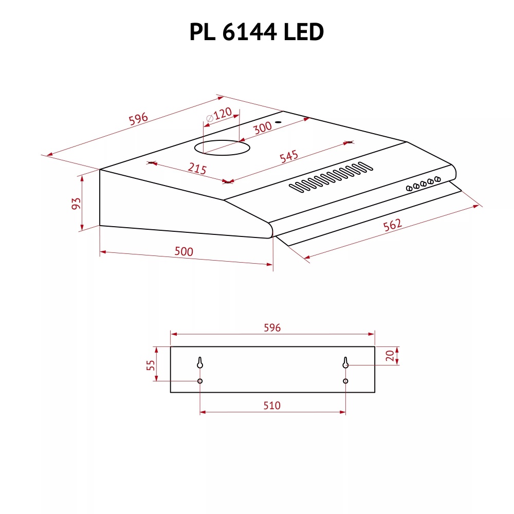Вытяжка Perfelli PL 6144 I LED