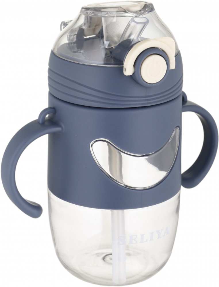 Пляшка для води SELIYA 420 мл з соломинкою та ремінцем колір в асортименті