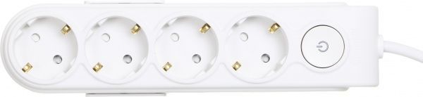 Удлинитель Makel с защитными шторками с заземлением 4 гн. белый 3 м N4310043 