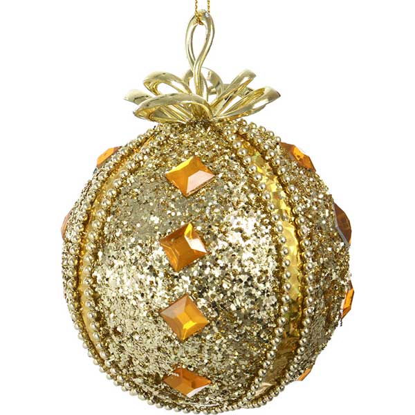 Шарик новогодний Гламурный бант SDA81110G 100 мм