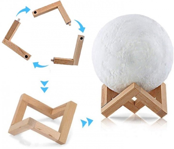 Настольная лампа декоративная Altalusse 3D RGB Magic Moon Lamp Contro Touch l 15 cм белый AML-015 White 