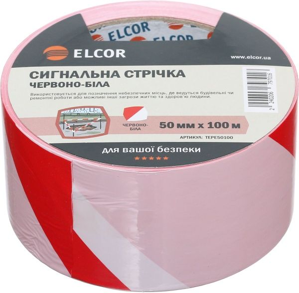 Лента сигнальная Элкор 100 м TEPE50100