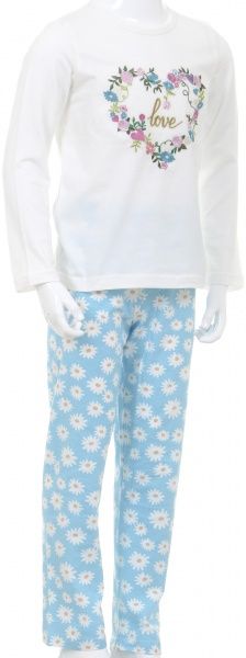 Пижама для девочек Danaya р.134 белый/голубой B19-121 
