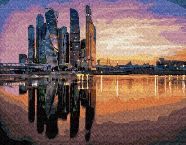 Картина за номерами Вечірні хмарочоси bk_1033 BookOpt 