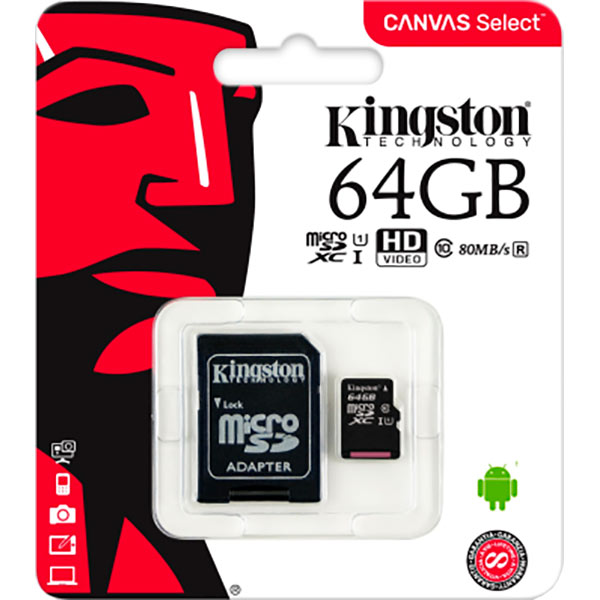 Карта пам'яті Kingston microSDXC 64 ГБ SDCS/64GB