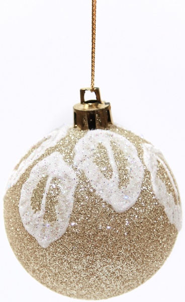 Куля новорічна Листя золото