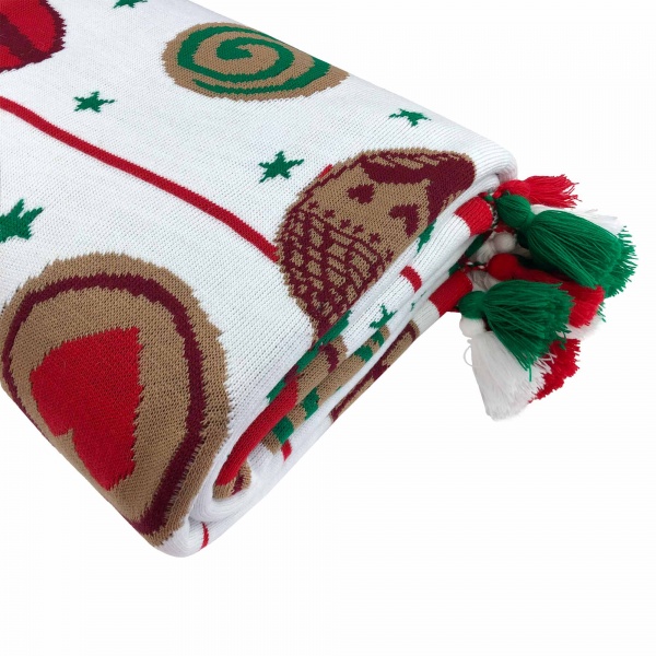 Плед Печиво білий 130x170 см біло-червоний La Nuit 