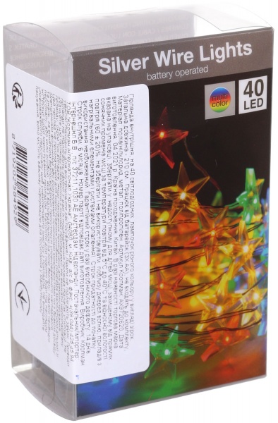 Электрогирлянда со звездами Aх9720620 встроенный светодиод (LED) 40 ламп 2,1 м 