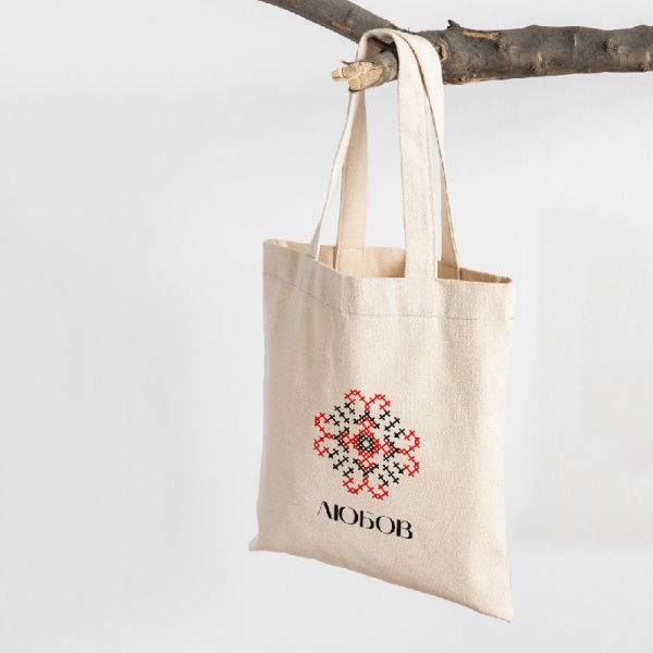 Экосумка Українська ДНК. Любов 42х38 см нбежевая