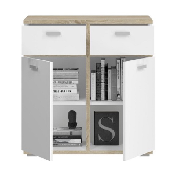 Комод Космо 2Д2Ш 792х841х480 дуб сонома /белый 