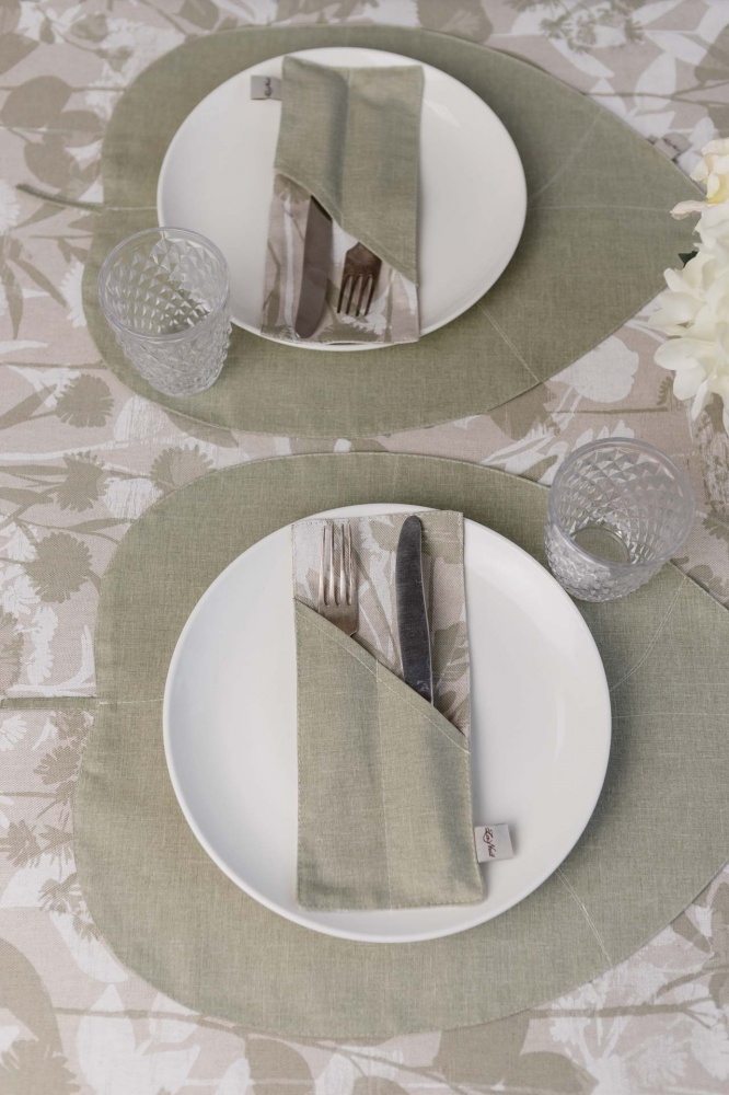 Чехол для приборов La Nuit Herbs Green 10x24 см