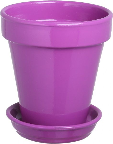 Горшок керамический Ориана-Запорожкерамика Наперсток глянец круглый 0,6л фуксия (065-0-003) 