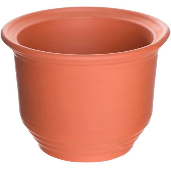 Горшок керамический Каменный цветок рельефный 1396 круглый 0,7л терракот 