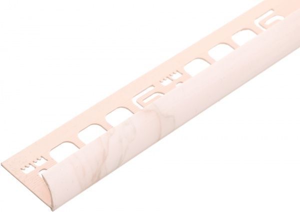 Кутник для плитки Salag зовнішній 151 ПВХ 9 мм 2,5м мармур світло-рожевий
