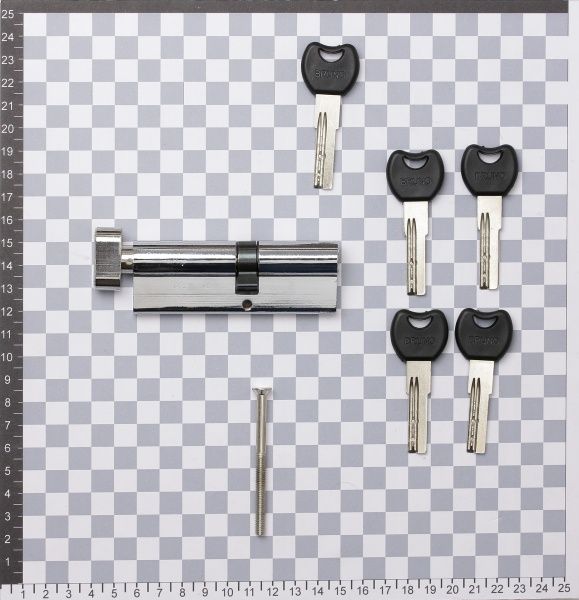 Цилиндр Bruno 50x40 ключ-вороток 90 мм хром