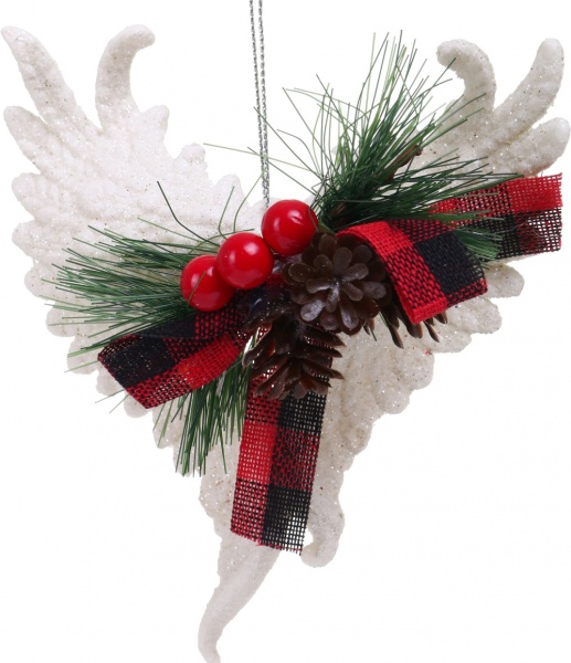 Декоративна підвіска Крила 13x11x4 см білий LD21037