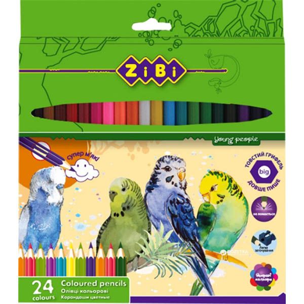 Карандаши цветные Soft ZB.2412 24 шт. ZiBi