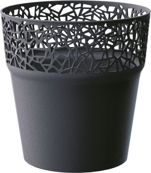 Кашпо пластиковое Prosperplast Tree круглый 1,8л антрацит (78995-433) 