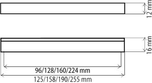 Мебельная ручка DU 02AL 128 мм алюминий DC