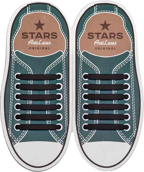 Шнурки силіконові AntiLaces Classic SB565 чорний 