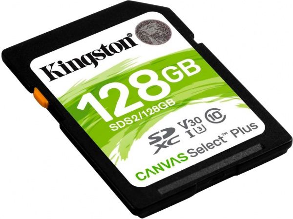 Карта пам'яті Kingston SDXC 128 ГБ Class 10UHS-I Class 3 (U3) (SDS2/128GB) Canvas Select Plus V30 