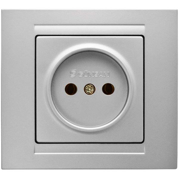 Розетка без заземления Gunsan Moderna без шторок серебряный MD 29 15 113