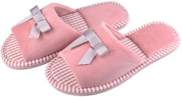 Капці домашні Twins HS-VL велюр/клітинка р. 36-37 персиковий 