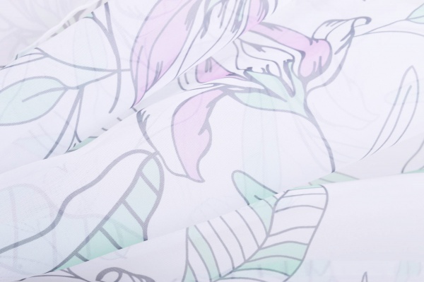 Набор кухонных тюлей Flowers фиолетовый 140х160 см La Nuit