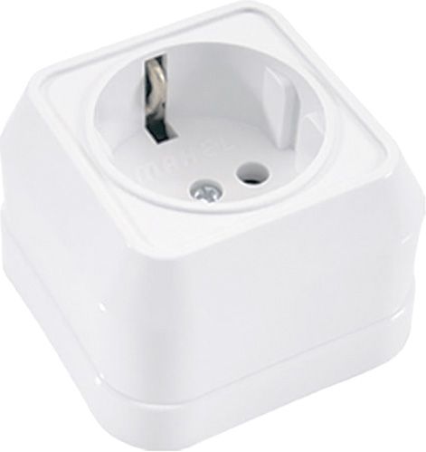 Розетка із заземленням Makel Siva Ustu без шторок без кришки білий 45108