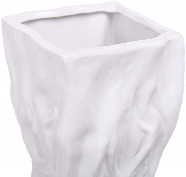 Ваза керамическая белая Squeezed 11,5х28 см