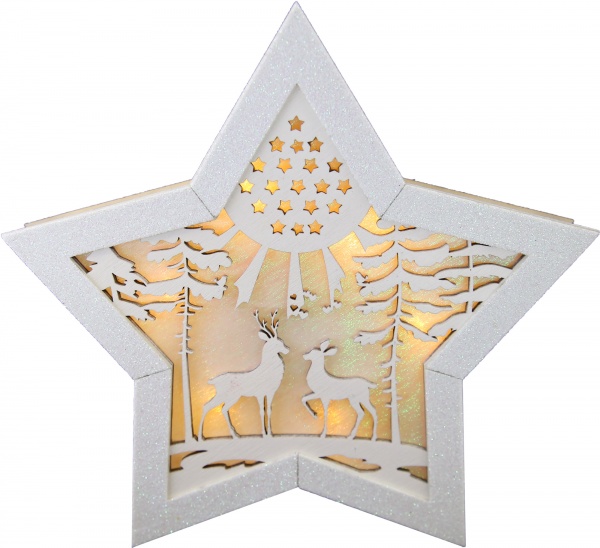 Украшение новогоднее Звездочка с оленями 20 см красный 1220249