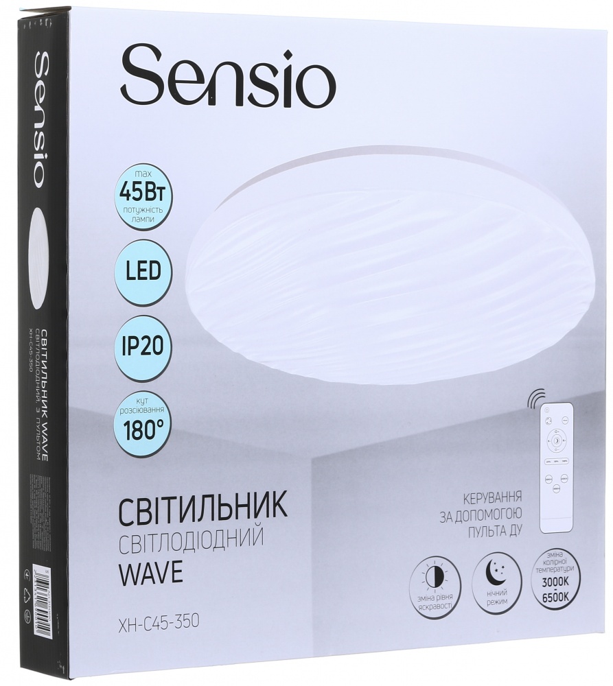Світильник стельовий Sensio Sky Wave 45 Вт білий 3000-6500 К XH-C45-350
