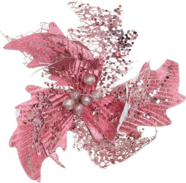 Декорація новорічна Квітка з присипкою 25 см