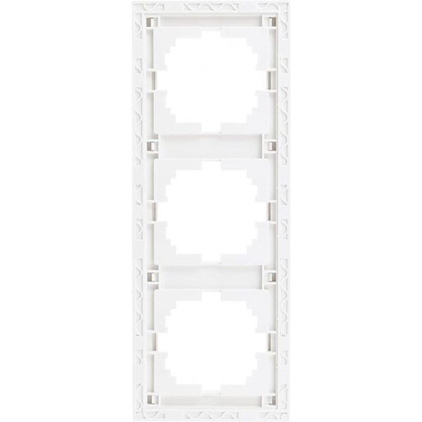 Рамка трехместная Lezard Rain вертикальная белый с белой вставкой 703-0202-153