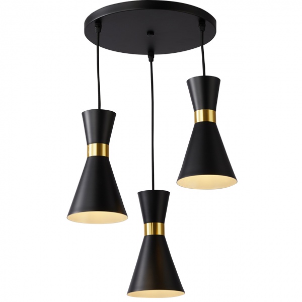 Підвіс Hopfen LOFT CONE 3x40 Вт Е27 чорний 