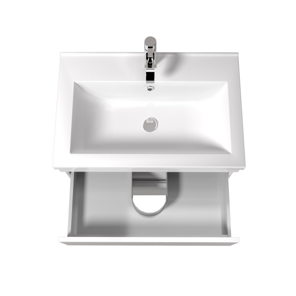 Тумба Мойдодыр Soft White 70 с умывальником Cosmo белая напольная