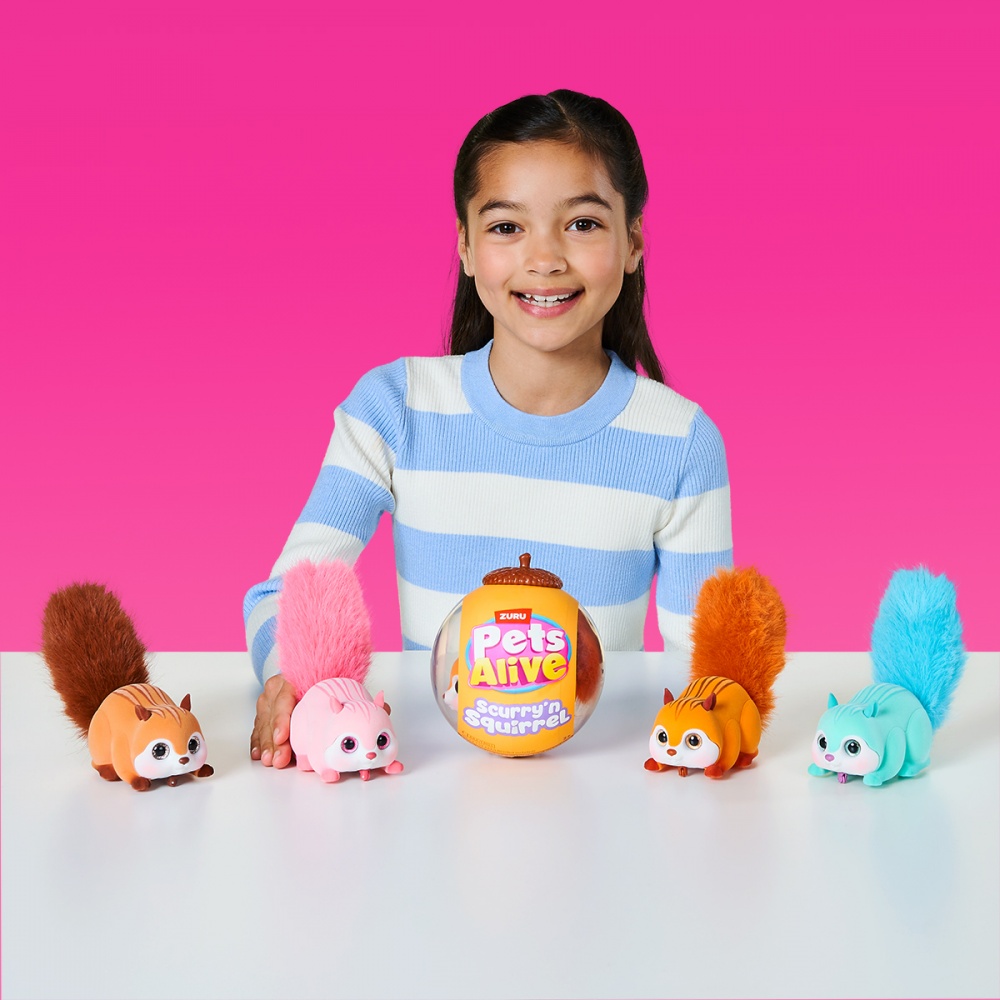 Игрушка интерактивная Pets & Robo Alive S1 Белочка коричневый 9565E