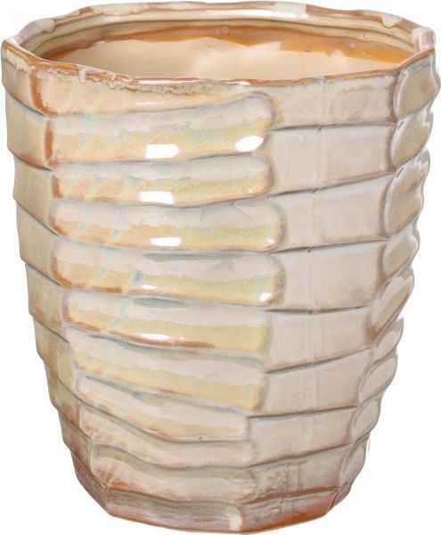 Кашпо керамическое круглый 4,8л бежевый (HK10546-18-G398) 