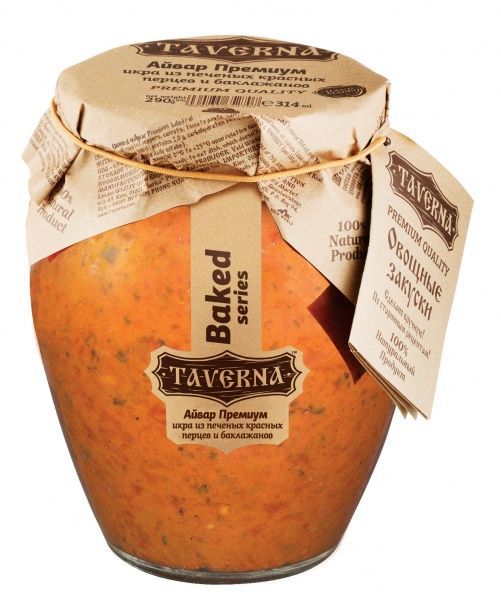 Икра из печеных красных перцев и баклажанов Таверна Айвар Премиум 314 мл