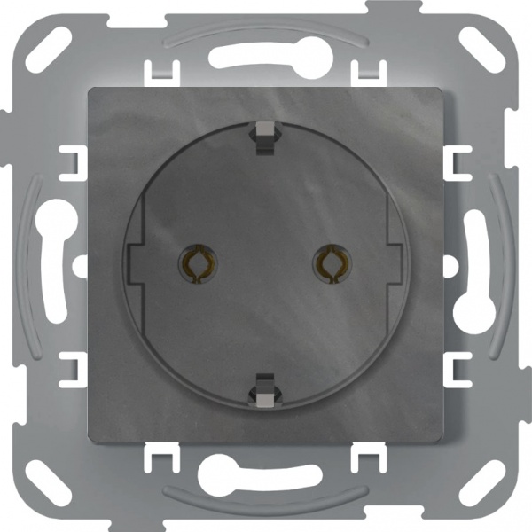 Розетка із заземленням Plank Electrotechnic Classic/Nordic IP20 базальт PLK0510731