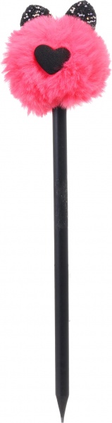 Карандаш чернографитный Пушистик с ушками коралловый