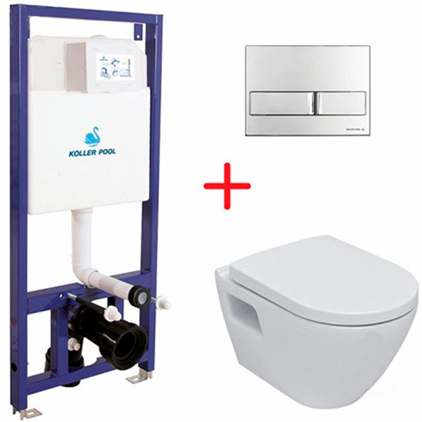 Комплект Koller Pool інсталяційна система Dune 1200SL з кнопкою Neon та ROUND ARC унітаз з сидінням Softclose