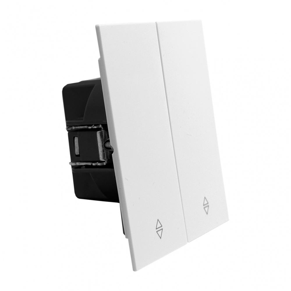 Вимикач прохідний двоклавішний HausMark INO без підсвітки білий WS-2G-GP-White