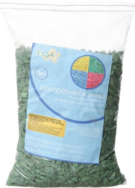 Камни декоративные Elsa зеленые 3 кг