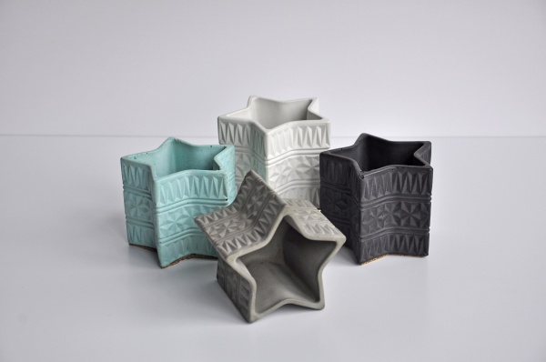 Кашпо декоративне Star бірюзовий бетон