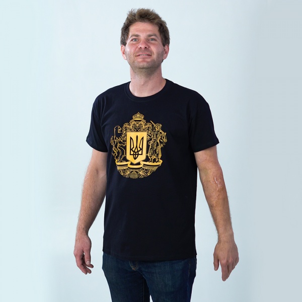 Футболка чоловіча Sol's Imperial 190 Герб України 11500309/137L р.L чорний