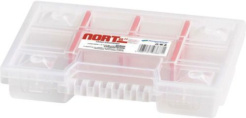 Органайзер для мелких деталей для метизов Prosperplast прозрачный (195x155x35) 10 секций (NORT08) 8